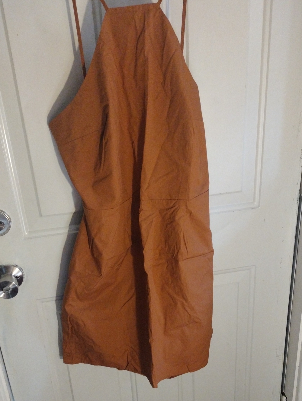 a new day Rust Orange Backless Apron Dress